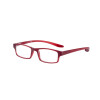 Kunststofflesebrille "Pluto" mit Federscharnier in verschiedenen Farben und farblich passendem Etui