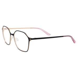 Elegante Edelstahl Damenbrille in Gold Matt und Schwarz...