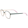 Elegante Edelstahl Damenbrille in Dunkelgrün Matt und Gold mit Federscharnier