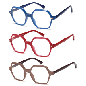 Trendige Lesebrille "Susi" in sechseckiger Form...