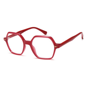 Trendige Lesebrille "Susi" in sechseckiger Form mit individueller Verglasung
