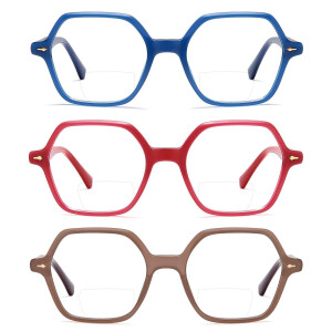 Elegante Bifokalbrille "Susi" in sechseckiger...