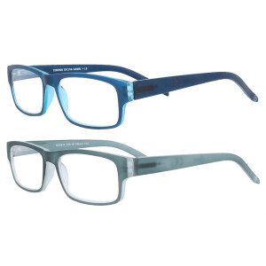 Klassische Fertiglesebrille aus Kunststoff in 2 matten...