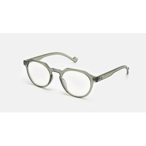 Zentrierende Lesebrille in ruhigem Grau mit Stecketui...