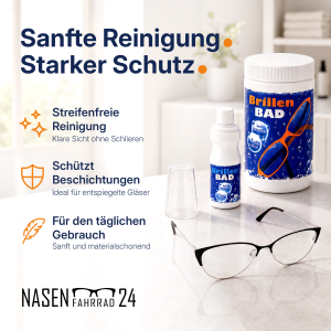 Vitrus Brillenbad Set – Schonende Brillenreinigung – Inkl Dose & 2x 100ml Konzentrat