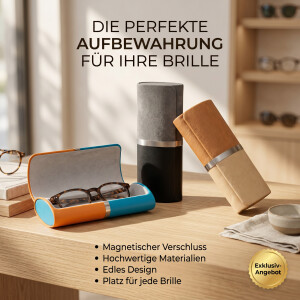 Edles Brillenetui in Lederoptik "Ariane" in verschiedenen Farben