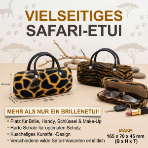 Schönes Hartschalenetui - Handtasche in Safari -...