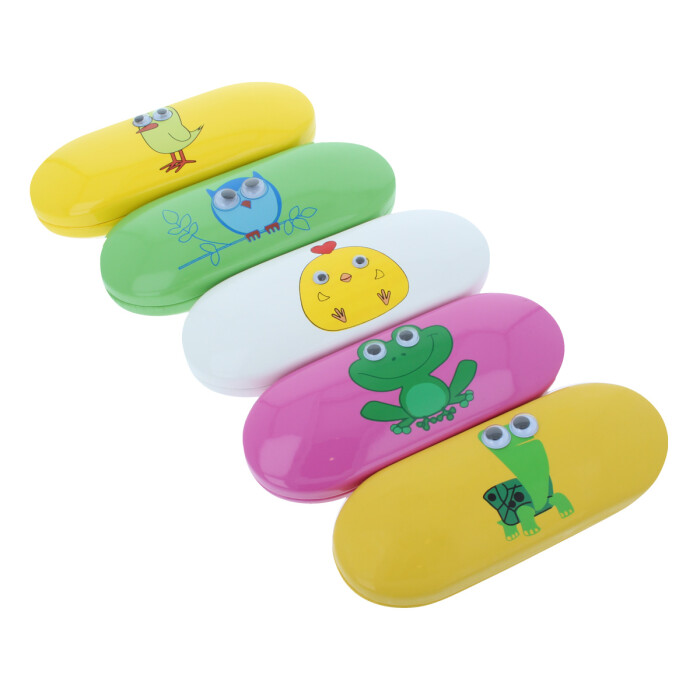Niedliches Hartschalen-Brillenetui "Wackelaugen" für Kinder mit verschiedenen Motiven