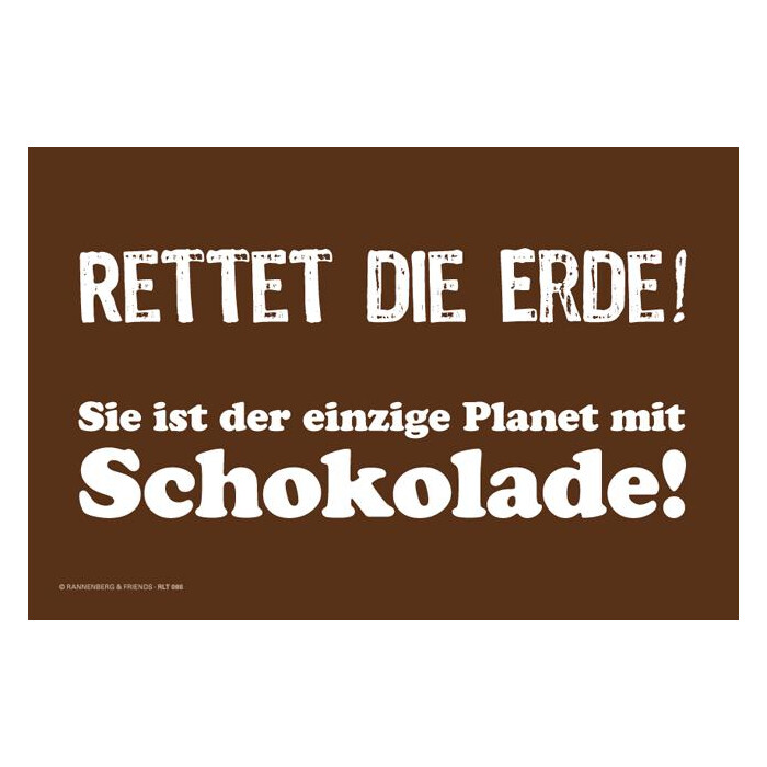 Microfasertuch/ Laptoptuch von Rannenberg & Friends "Rettet die Erde! Sie ist der einzige Planet mit Schokolade!"