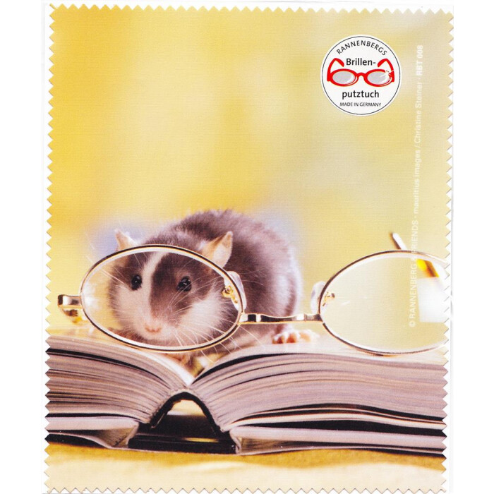 Brillenputztuch von Rannenberg & Friends "Leseratte mit Brille" 