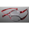 Nützliche Metall - Schminkbrille mit schwenkbaren Gläsern in Rot inklusive Etui +2,00 dpt
