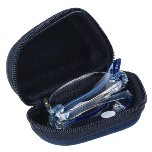 Falt-Lesebrille Strike mit Etui in Blau +1,00 dpt