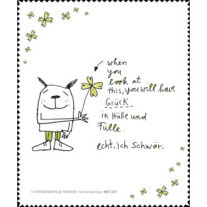 Microfasertuch 15 x18cm - "Glück in Hülle...