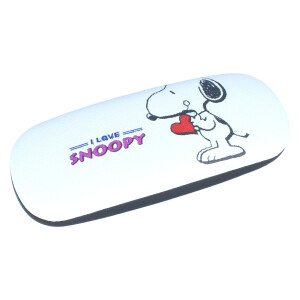 Niedliches Hartschalen - Brillenetui mit I LOVE SNOOPY Schriftzug und Snoopy Aufdruck
