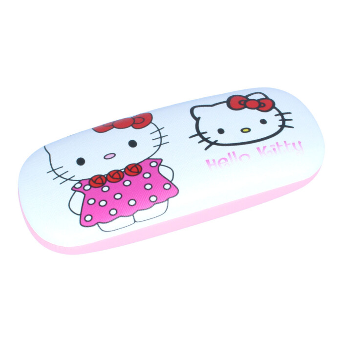 super Brillenetui für Kinder Hello Kitty im Kleidchen mit Metallscharnier
