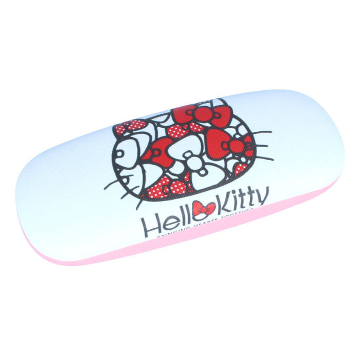 niedliches Brillenetui für Kinder Hello Kitty mit Schleifchen mit Metallscharnier