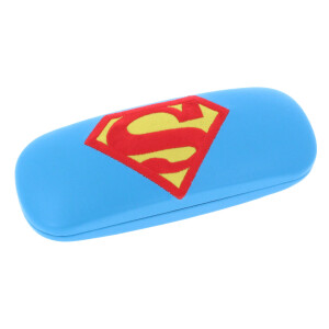 niedliches Brillenetui mit Stickerei für Kinder "Superman" mit Metallscharnier