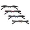 Lesehilfe / Lesebrille mit Federscharnier DENIS in Schwarz, Rot, Blau und Braun