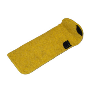 Tasche/ Einsteck-Brillenetui "FELTRO" aus Filz mit Klettverschluss in gelb