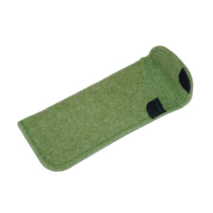 Tasche/ Einsteck-Brillenetui "FELTRO" aus Filz mit Klettverschluss in grün