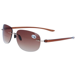 Bifokal - Sonnenbrille (mit Leseteil / Nahteil) in braun