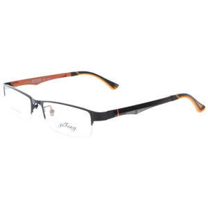 Stylische Damen - Brillenfassung S-8017 in Schwarz / Orange mit Federscharnier