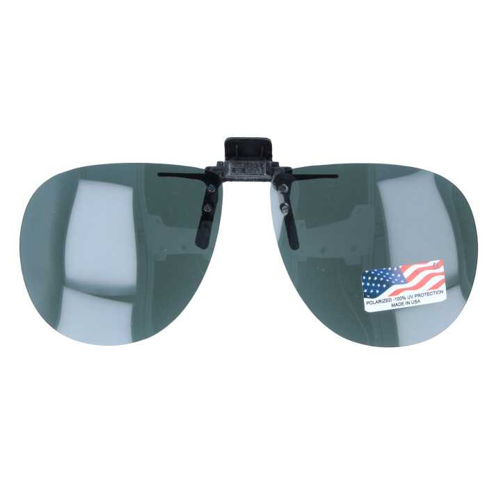 Sonnenschutz Aufstecker - schwenkbar mit Polarisation "Made in USA" Pilotenform Grau