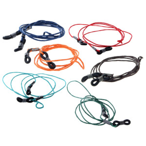 Schmale gewachste Brillenkordel mit Gummi-Endschlaufen in...