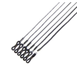 schwarze Brillenkordel - gewachst - in vers. Dicken