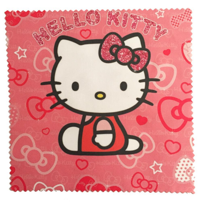 Niedliches Microfasertuch für Kinder zum Brille reinigen - Motiv Hello Kitty