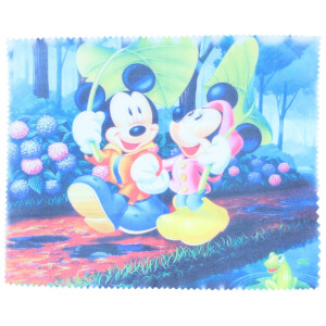 Microfasertuch zum Brille reinigen - Motiv Minnie+Mickey