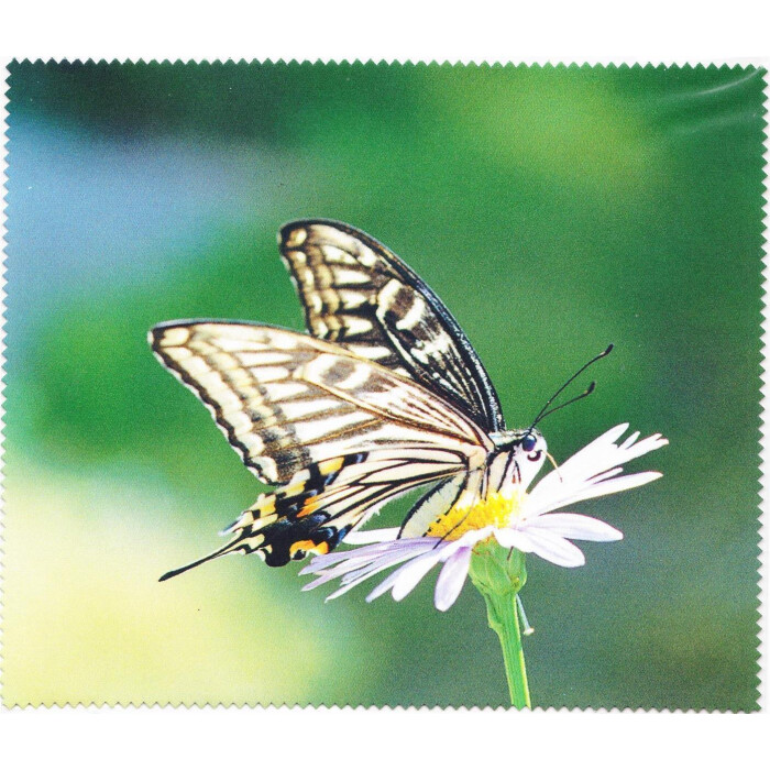 Mikrofasertuch zur Brillenreinigung Motiv Hündchen mit Blumen