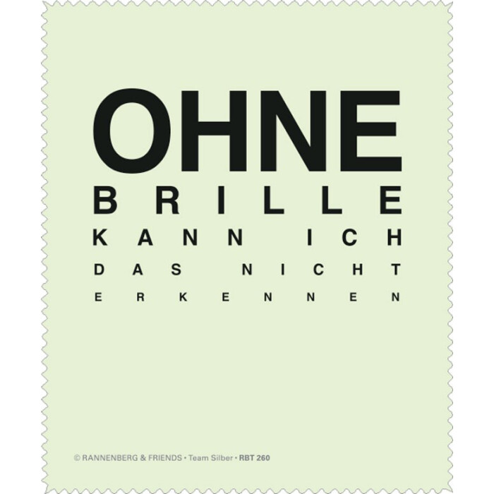 Rannenberg & Friends Brillenputztuch "Ohne Brille" aus recyceltem PET