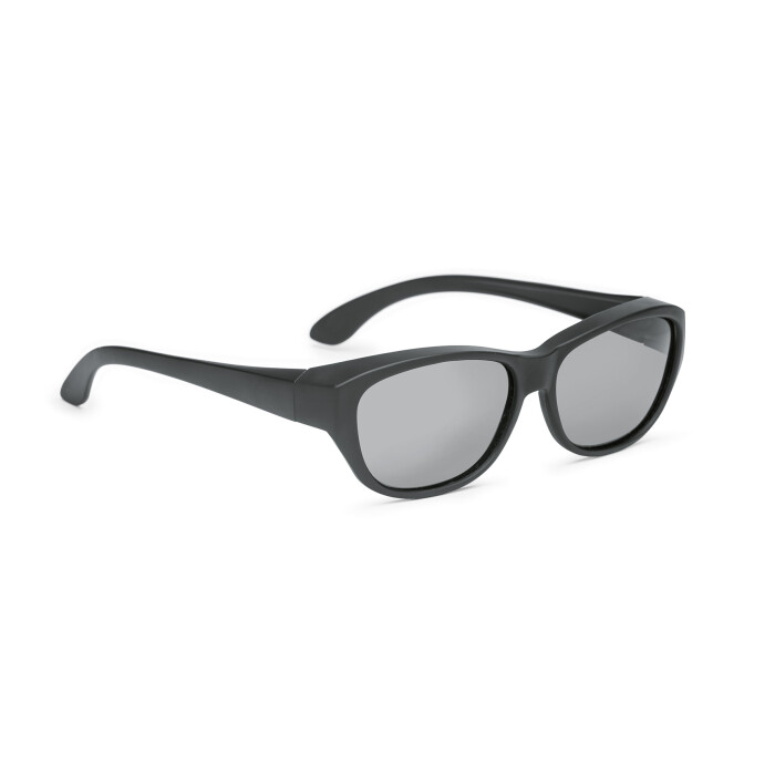 Polarisierende Überbrille aus Kunststoff - oval - in Schwarz