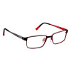 Jugend - Brillenfassung Superflex-Kids SFK-160-3 in Schwarz - Rot mit Federscharnier
