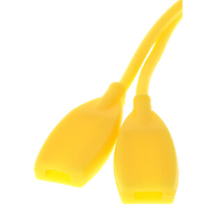 Brillenband aus Silikon mit Tube-Endstück in Gelb flach