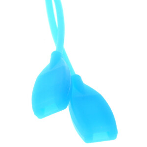 Brillenband aus Silikon mit Tube-Endstück in Hellblau flach