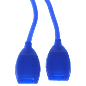 Brillenband aus Silikon mit Tube-Endstück in Blau flach