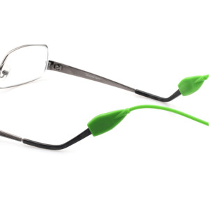 Brillenband aus Silikon mit Tube-Endstück in  Grün flach