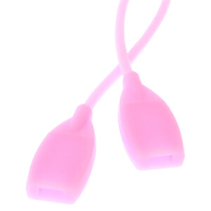 Brillenband aus Silikon mit Tube-Endstück in Rosa flach