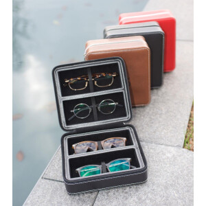 Praktisches Mehrbrillenetui TRAVELER für 4 Brillen in Rot