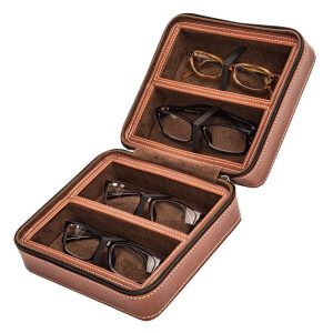 Praktisches Mehrbrillenetui TRAVELER für 4 Brillen in Rot