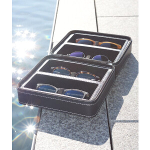 Praktisches Mehrbrillenetui TRAVELER für 4 Brillen in Schwarz