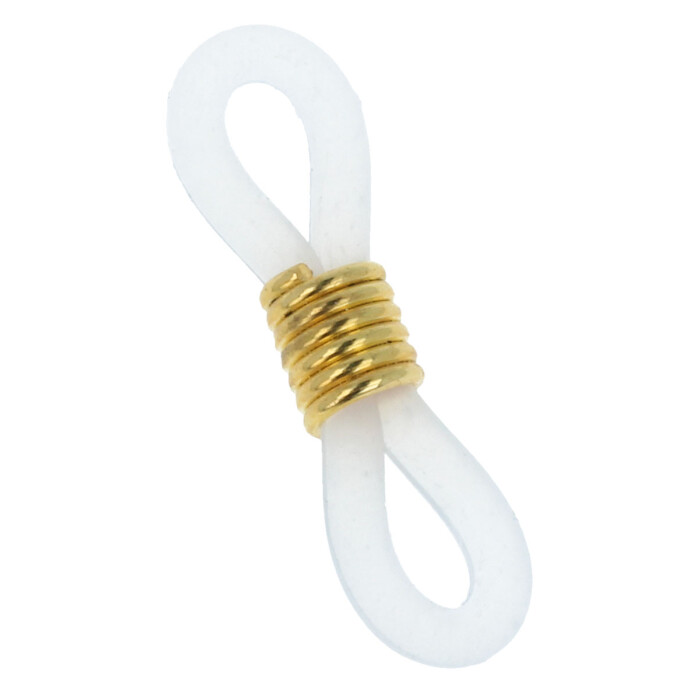 Schlaufenring / Gummischlaufe / Ersatzschlaufe für Brillenketten mit Karabiner in Transparent - Gold