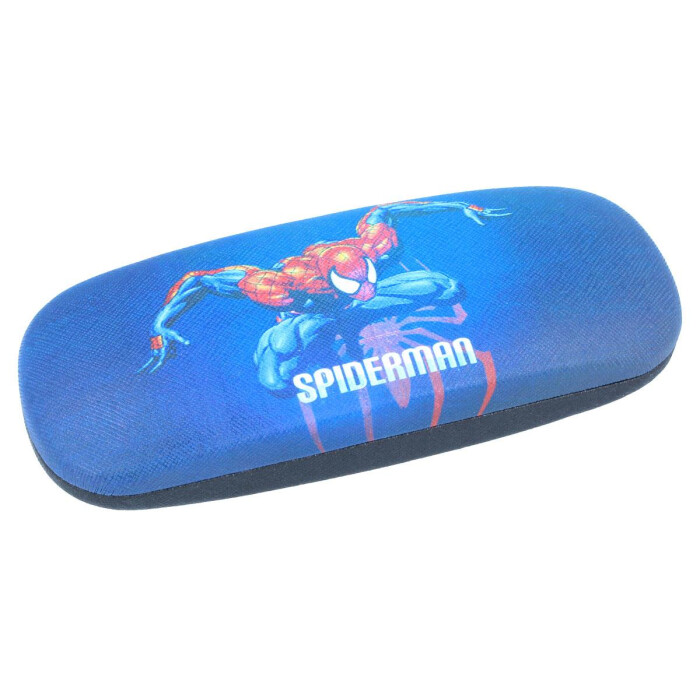 cooles Brillenetui für Kinder "Spiderman" in blau  mit Metallscharnier
