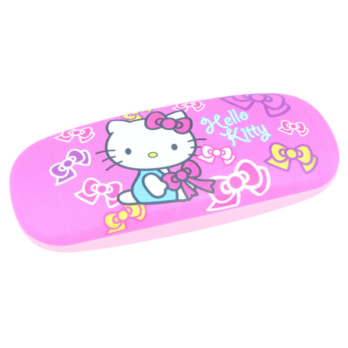 süßes Brillenetui für Kinder | Hello Kitty  in rosa/pink mit Schleifchen