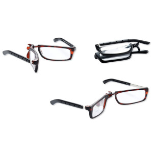 Falt-Lesebrille NEAL mit Teleskopbügeln Braun +2,00 dpt