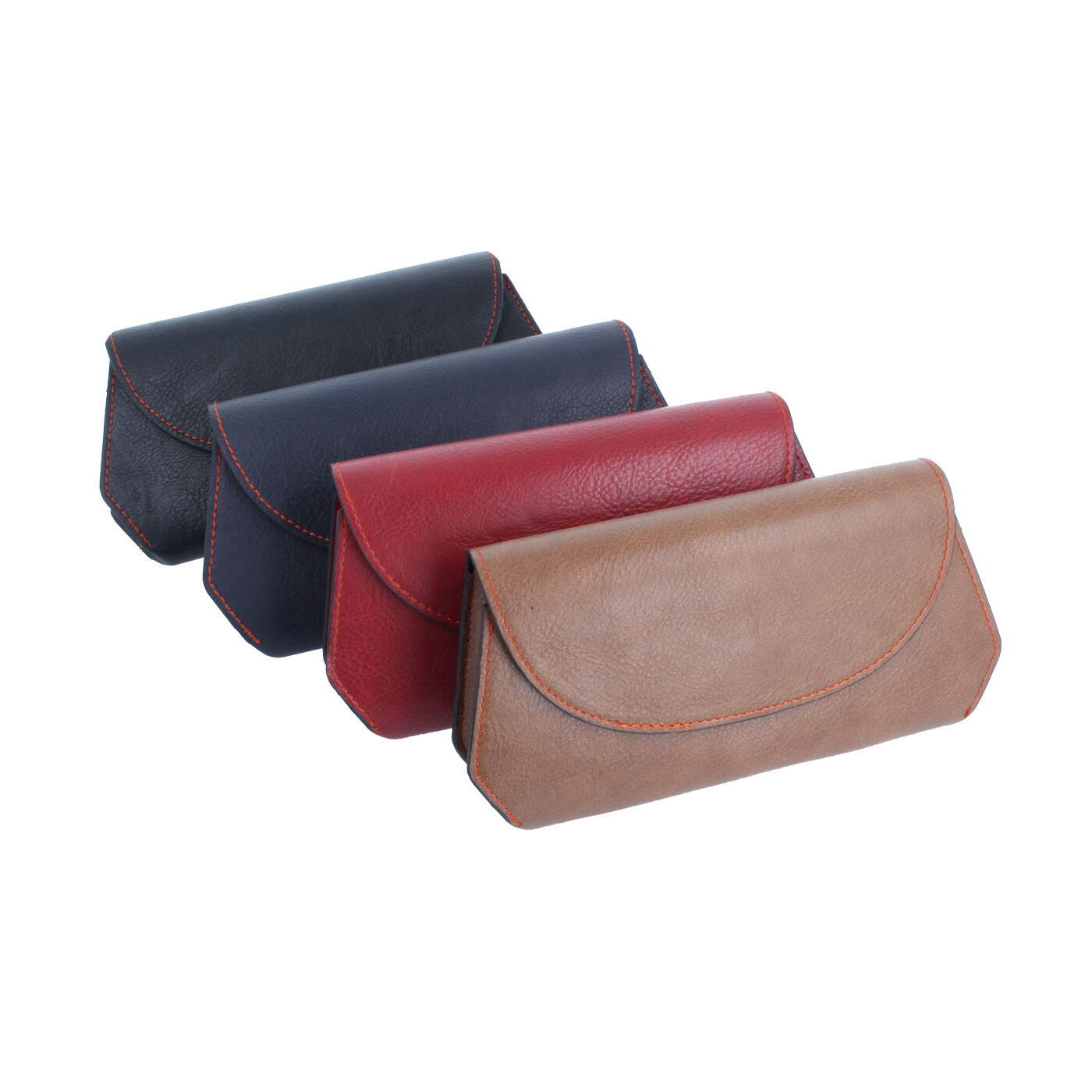 Lomdung 4-tlg. Brillenetuis Aus Denim - Harte Etuis Mit Karabiner Für Unterwegs