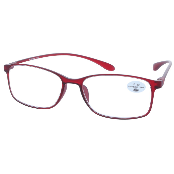 leichte Fertiglesebrille PEBBLES in braun, rot oder schwarz rot +2,50 dpt