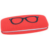 Hartschalen Brillenetui mit Metallscharnier und Brillenmotive DEBBY  in Rot